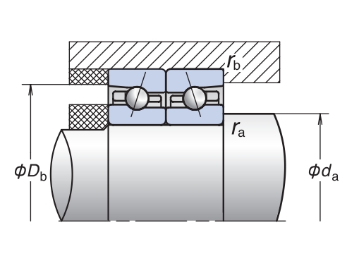 角接觸球軸承，品牌：NSK，尺寸圖2
