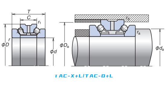 角接觸球軸承，品牌：NSK，尺寸圖3