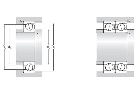 角接觸球軸承，品牌：SKF，尺寸圖2