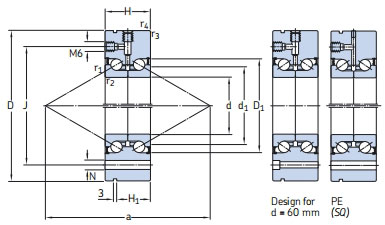 角接觸球軸承，品牌：SKF，尺寸圖2