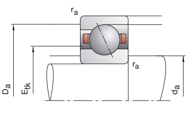 角接觸球軸承，品牌：FAG，尺寸圖1